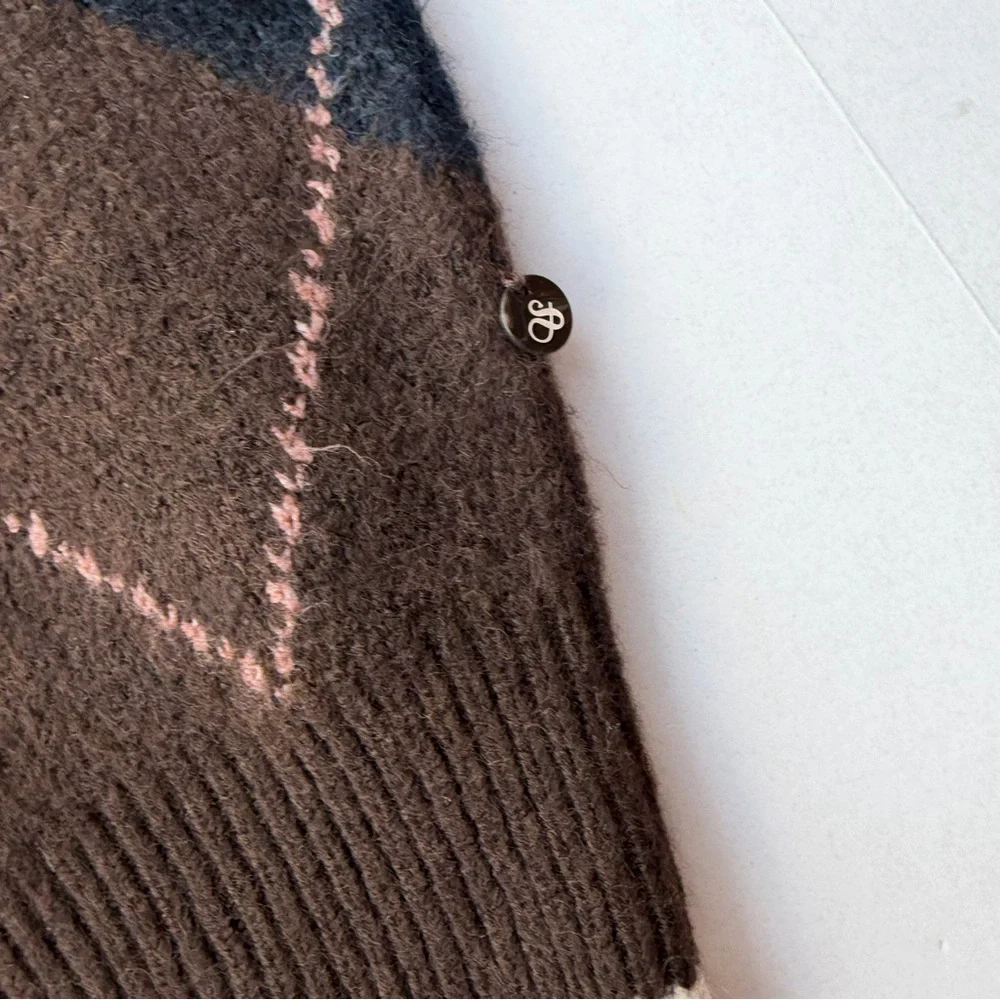 Scotch and Soda Sweater Argyle NEW Crewneck Scandi luxury academia prep - Picture 5 of 7